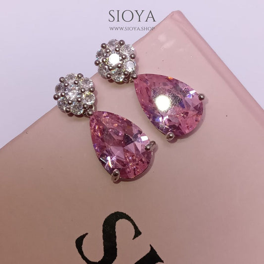 Pink Dazzling drop Earings