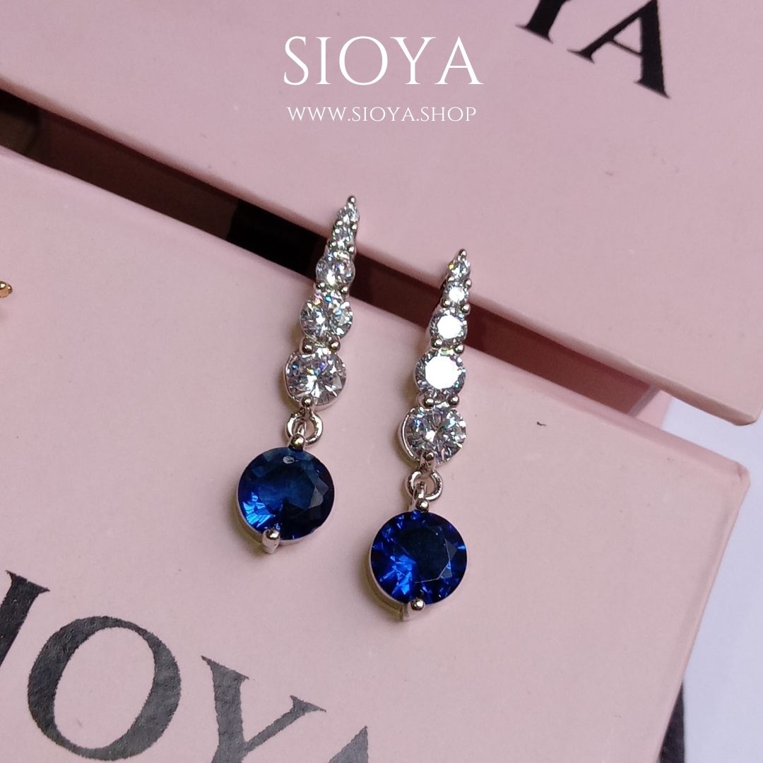 sapphire drop earings