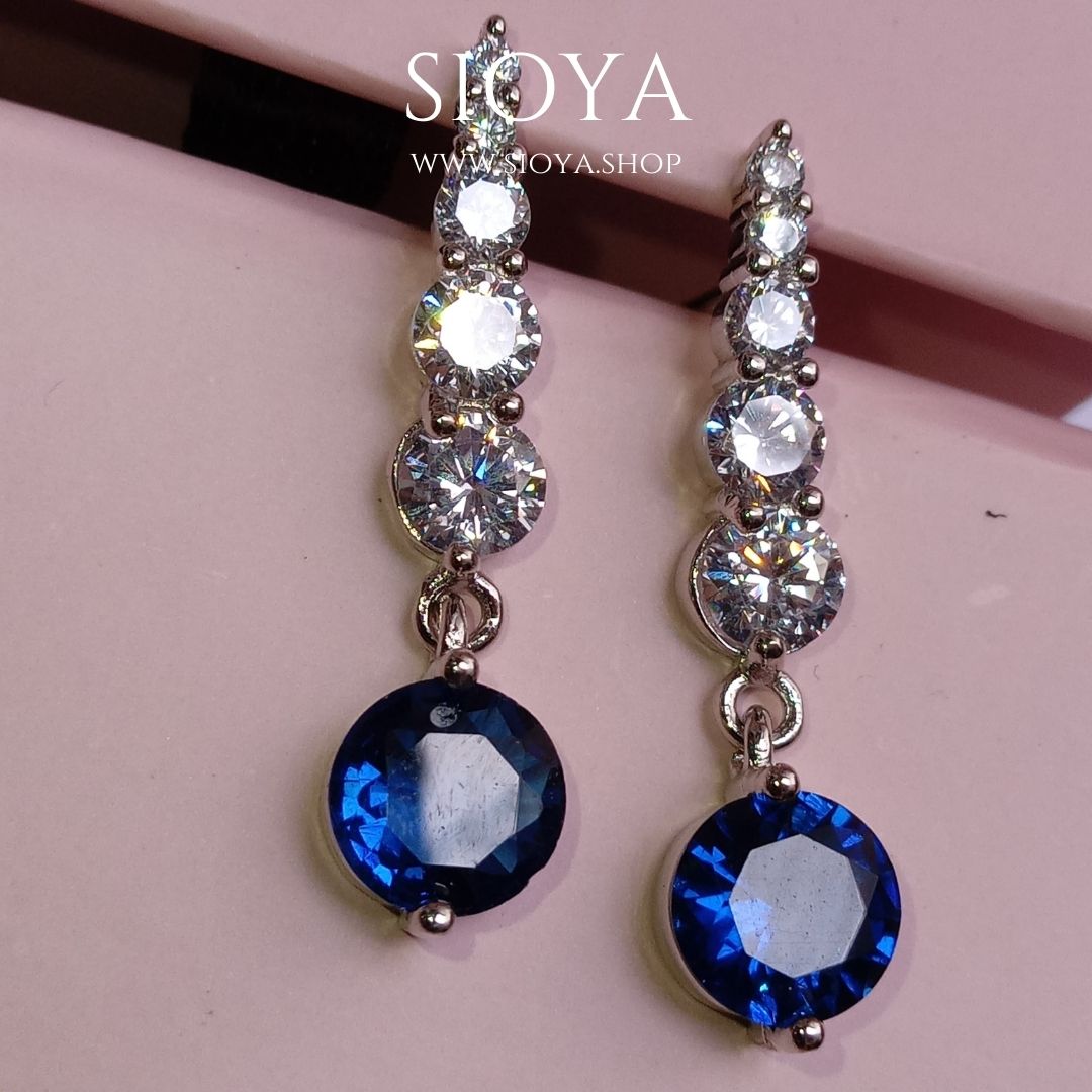 sapphire drop earings