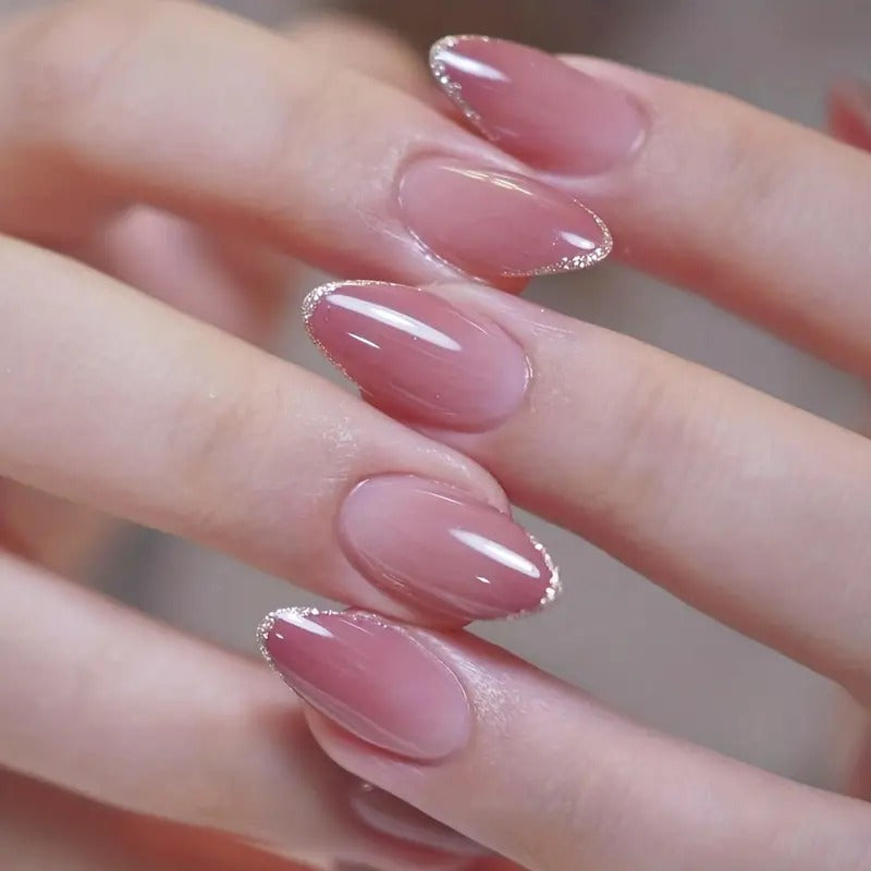 Pink gradient nails