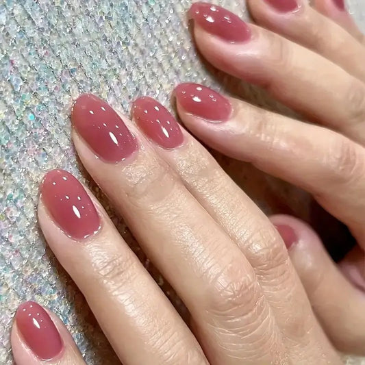 Glossy Pink nails