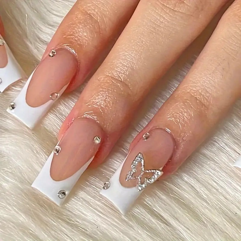 Butterfly french nails